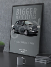 Load image into Gallery viewer, Illustration Fiat 500 Poster in various styles and sizes - Tech House Grey