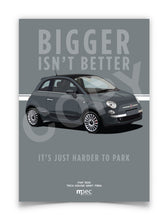 Load image into Gallery viewer, Illustration Fiat 500 Poster in various styles and sizes - Tech House Grey