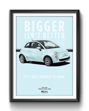 Load image into Gallery viewer, Illustration Fiat 500 Poster in various styles and sizes - Smooth Mint