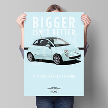 Load image into Gallery viewer, Illustration Fiat 500 Poster in various styles and sizes - Smooth Mint