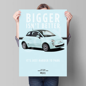 Illustration Fiat 500 Poster in various styles and sizes - Smooth Mint