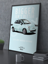 Load image into Gallery viewer, Illustration Fiat 500 Poster in various styles and sizes - Smooth Mint