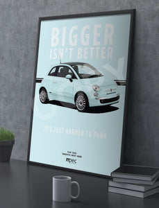 Illustration Fiat 500 Poster in various styles and sizes - Smooth Mint
