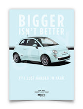 Load image into Gallery viewer, Illustration Fiat 500 Poster in various styles and sizes - Smooth Mint