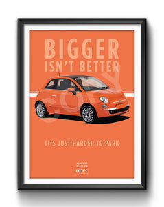 Illustration Fiat 500 Poster in various styles and sizes - Rame