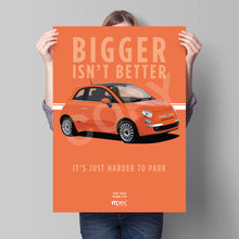 Load image into Gallery viewer, Illustration Fiat 500 Poster in various styles and sizes - Rame