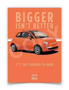 Illustration Fiat 500 Poster in various styles and sizes - Rame