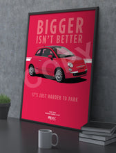 Load image into Gallery viewer, Illustration Fiat 500 Poster in various styles and sizes - Rosso
