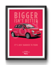 Load image into Gallery viewer, Illustration Fiat 500 Poster in various styles and sizes - Rosso