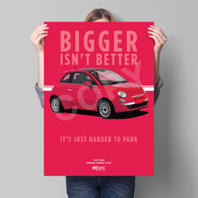 Load image into Gallery viewer, Illustration Fiat 500 Poster in various styles and sizes - Rosso