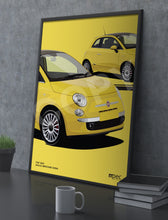 Load image into Gallery viewer, Illustration Fiat 500 Poster in various styles and sizes -  Giallo Birichino