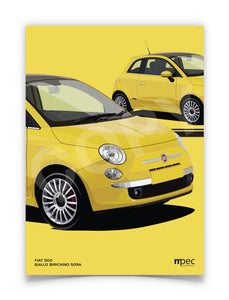 Illustration Fiat 500 Poster in various styles and sizes -  Giallo Birichino