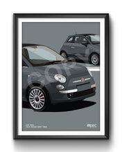 Load image into Gallery viewer, Illustration Fiat 500 Poster in various styles and sizes - Tech House Grey