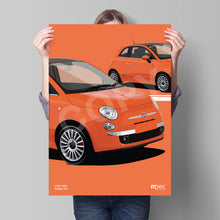 Load image into Gallery viewer, Illustration Fiat 500 Poster in various styles and sizes - Rame