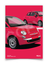 Load image into Gallery viewer, Illustration Fiat 500 Poster in various styles and sizes - Rosso