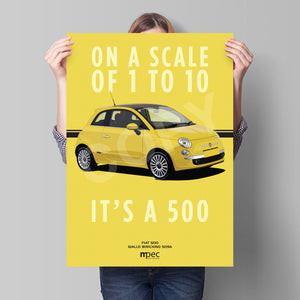 Illustration Fiat 500 Poster in various styles and sizes -  Giallo Birichino