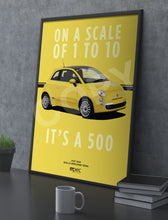 Load image into Gallery viewer, Illustration Fiat 500 Poster in various styles and sizes -  Giallo Birichino
