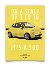 Load image into Gallery viewer, Illustration Fiat 500 Poster in various styles and sizes -  Giallo Birichino