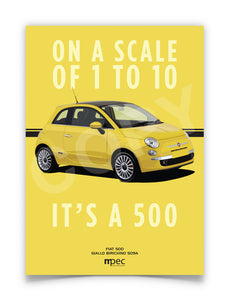 Illustration Fiat 500 Poster in various styles and sizes -  Giallo Birichino