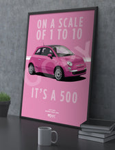 Load image into Gallery viewer, Illustration Fiat 500 Poster in various styles and sizes - Barbie Rosa