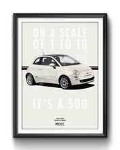 Load image into Gallery viewer, Illustration Fiat 500 Poster in various styles and sizes - Bianco