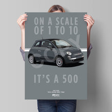 Load image into Gallery viewer, Illustration Fiat 500 Poster in various styles and sizes - Tech House Grey