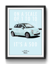 Load image into Gallery viewer, Illustration Fiat 500 Poster in various styles and sizes - Smooth Mint