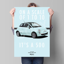 Load image into Gallery viewer, Illustration Fiat 500 Poster in various styles and sizes - Smooth Mint