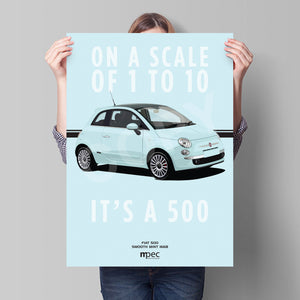 Illustration Fiat 500 Poster in various styles and sizes - Smooth Mint