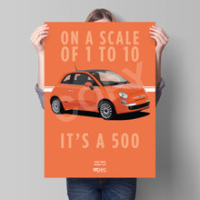 Load image into Gallery viewer, Illustration Fiat 500 Poster in various styles and sizes - Rame