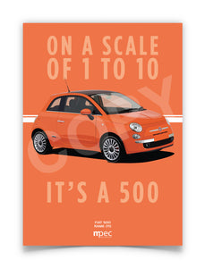 Illustration Fiat 500 Poster in various styles and sizes - Rame