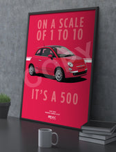 Load image into Gallery viewer, Illustration Fiat 500 Poster in various styles and sizes - Rosso