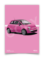Load image into Gallery viewer, Illustration Fiat 500 Poster in various styles and sizes - Barbie Rosa
