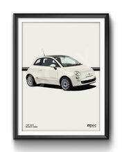 Load image into Gallery viewer, Illustration Fiat 500 Poster in various styles and sizes - Bianco