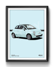 Load image into Gallery viewer, Illustration Fiat 500 Poster in various styles and sizes - Smooth Mint