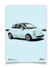 Load image into Gallery viewer, Illustration Fiat 500 Poster in various styles and sizes - Smooth Mint