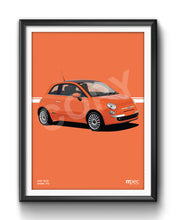 Load image into Gallery viewer, Illustration Fiat 500 Poster in various styles and sizes - Rame
