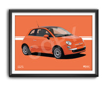 Load image into Gallery viewer, Illustration Fiat 500 Poster in various styles and sizes - Rame