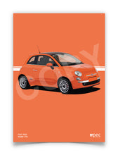 Load image into Gallery viewer, Illustration Fiat 500 Poster in various styles and sizes - Rame