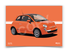 Load image into Gallery viewer, Illustration Fiat 500 Poster in various styles and sizes - Rame