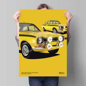 Illustration 1972 Ford Escort Mk 1 Mexico in Daytona Yellow