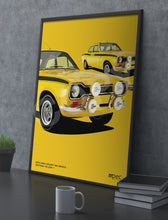 Load image into Gallery viewer, Illustration 1972 Ford Escort Mk 1 Mexico in Daytona Yellow
