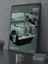Load image into Gallery viewer, Illustration 1948 Land Rover Series One Sage Green Close Up