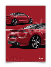 Load image into Gallery viewer, Illustration 2014 Peugeot RCZ R in Moroccan Red Close Up