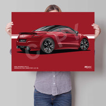 Load image into Gallery viewer, Landscape Illustration 2014 Peugeot RCZ R in Moroccan Red