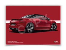 Load image into Gallery viewer, Landscape Illustration 2014 Peugeot RCZ R in Moroccan Red