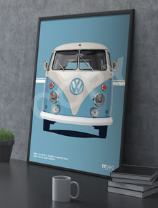 1964 VW Split Screen Camper Van Light Blue and Cream
