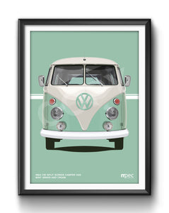 1964 VW Split Screen Camper Van Mint Green & Cream