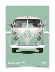 1964 VW Split Screen Camper Van Mint Green & Cream