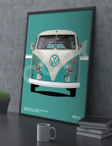 1964 VW Split Screen Camper Van Turquoise and Cream